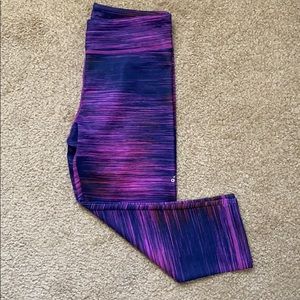 Purple and pink Adidas cropped leggings